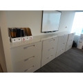 Beige Global 3 Drawer Lateral File Cabinet, Locking, w Keys